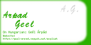 arpad geel business card